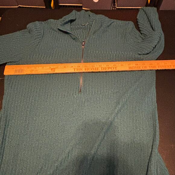 Torrid Relaxed Super Soft Rib Quarter Zip Sweatshirt Green Womens size 1 - Picture 4 of 5